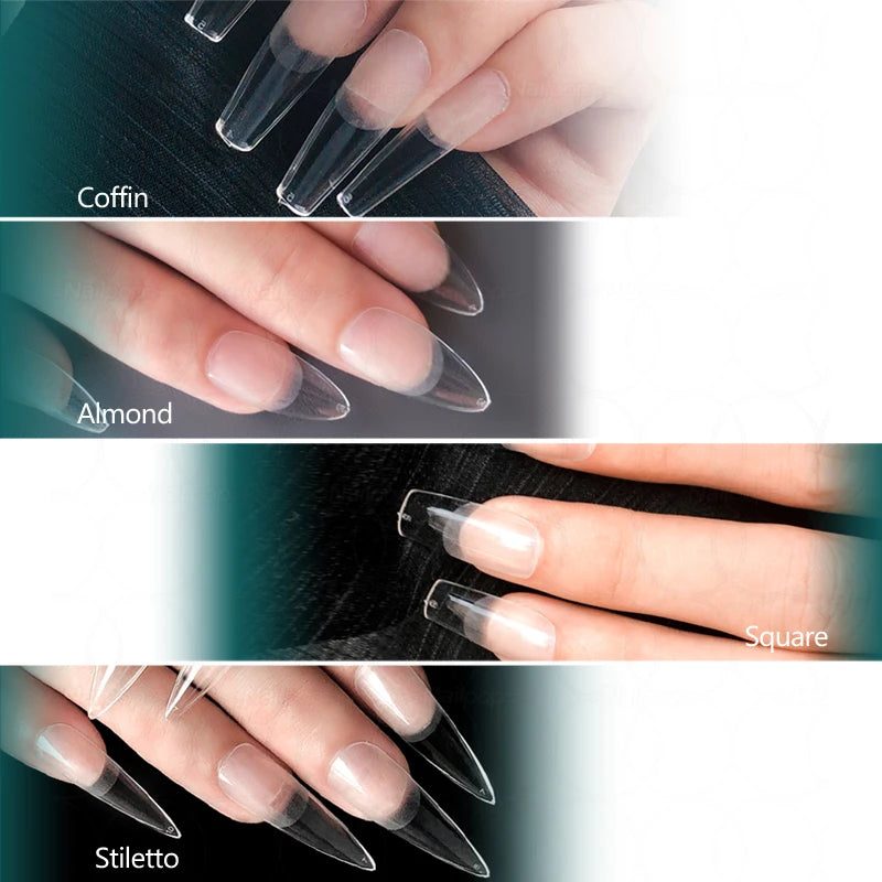 120pcs Acrylic Press on Nails Coffin Shape - Easy Application