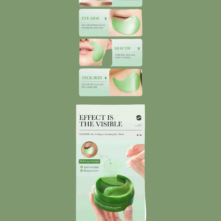 Aloe Vera Moisturizing Eye Mask | Dark Circle & Wrinkle Reduction - BeautyGlow